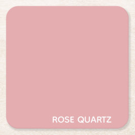 Rose Quartz rosa Farbname Rechteckiger Pappuntersetzer