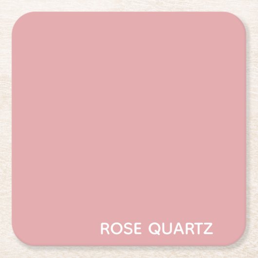 Rose Quartz rosa Farbname Rechteckiger Pappuntersetzer (Vorderseite)