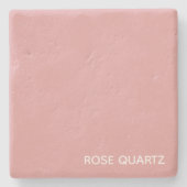 Rose Quartz rosa Farbname Steinuntersetzer (Vorderseite)