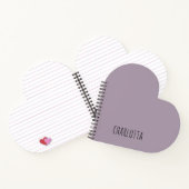 Rose Quartz | Schwarzer Personalisierter Name Notizblock (Innenseite)