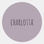 Rose Quartz | Schwarzer Personalisierter Name Runder Aufkleber (Vorderseite)