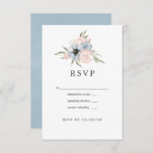 Rose Quartz und Serenity Blumenhochzeit RSVP Karte (Vorne/Hinten)