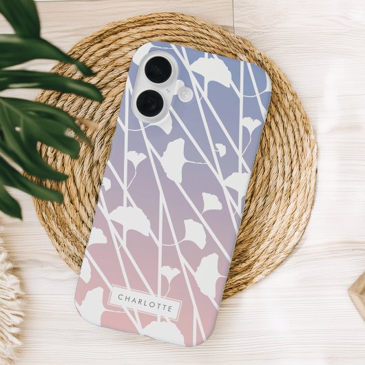 Rose Quartz und Serenity Ginkgo Blätter Muster Case-Mate iPhone Hülle