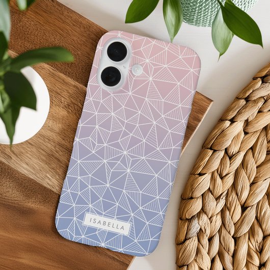 Rose Quartz und Serenity Ombre Geometric Pattern Case-Mate iPhone Hülle