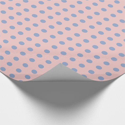 Rose Quartz und Serenity Polka Dot Wrapping Paper Geschenkpapier (Ecke)