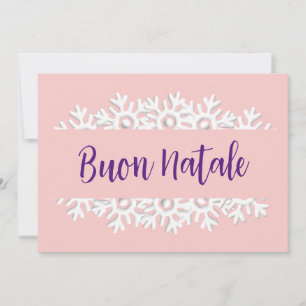 Rose Quartz, Violett und Weißbuon Natale Feiertagskarte