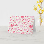 Rose Quartz Watercolor-Herzen Karte (Gelbe Blume)