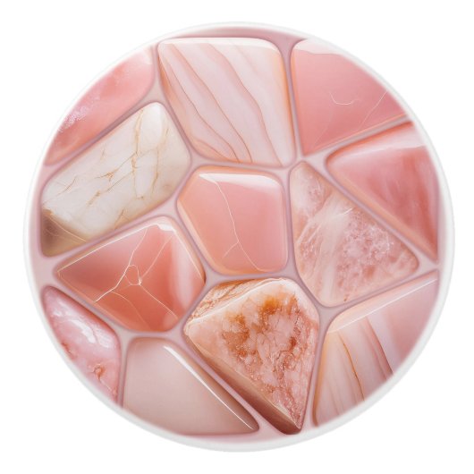 Rose Quarz Abstrakt Cellulose Art Keramikknauf (Vorderseite)