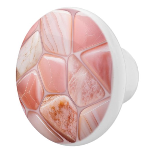 Rose Quarz Abstrakt Cellulose Art Keramikknauf (Rechts)