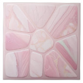 Rose Quarz Blume Abstrakt Cellulose Art Fliese (Vorderseite)