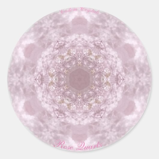 Rose Quarz Custom Crystal Runder Aufkleber (Vorderseite)