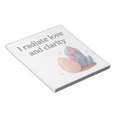 Rose Quarz & Fluoritkristall Affirmation Notizblock (angewinkelt)