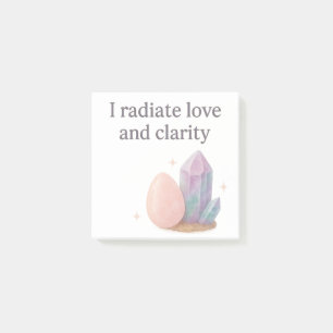 Rose Quarz & Fluoritkristall Affirmation Post-it Klebezettel