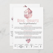 Rose Quarz Rosa Kristallmetaphysische Bedeutung Einladung (Vorne/Hinten)