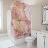 Rose Quarz und Pastellrosa Marmor Duschvorhang (Beispiel)