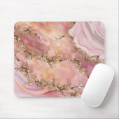 Rose Quarz und Pastellrosa Marmor Mousepad (Mit Mouse)