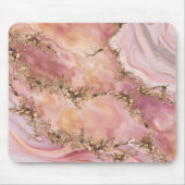 Rose Quarz und Pastellrosa Marmor Mousepad (Vorne)
