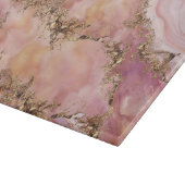 Rose Quarz und Pastellrosa Marmor Schneidebrett (Ecke)
