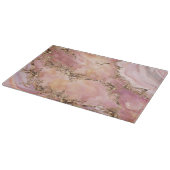 Rose Quarz und Pastellrosa Marmor Schneidebrett (Ecke)