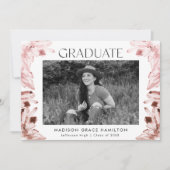 Rose Quarz Wasserfarben Kristalle Foto Abschluss Ankündigung (Vorderseite)