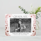 Rose Quarz Wasserfarben Kristalle Foto Abschluss Ankündigung (Stehend Vorderseite)