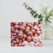 Rose Quarz Weihnachten Postkarte (Stehend Vorderseite)