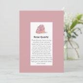 Rose Quarzkristalle Schmuckkarte Feiertagskarte (Stehend Vorderseite)