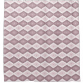 Rose Quarzrosa Rautenmuster Duschvorhang (Vorderseite)
