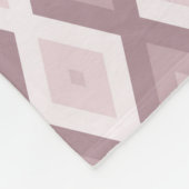 Rose Quarzrosa Rautenmuster Fleecedecke (Ecke)
