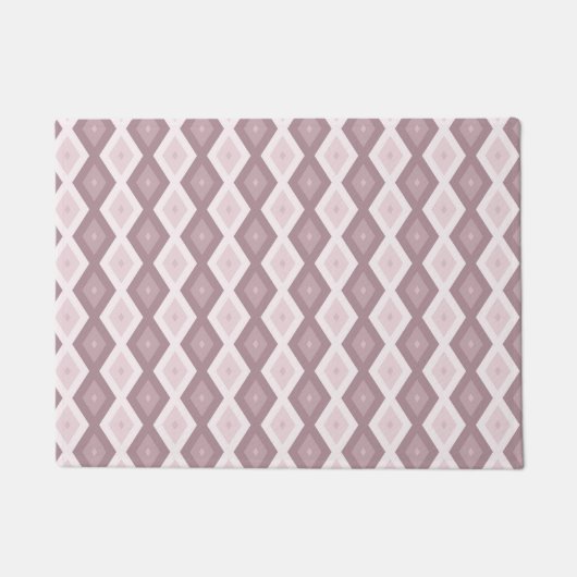 Rose Quarzrosa Rautenmuster Fußmatte (Vorderseite)