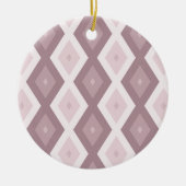 Rose Quarzrosa Rautenmuster Keramik Ornament (Vorne)