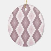 Rose Quarzrosa Rautenmuster Keramik Ornament (Links)