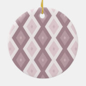 Rose Quarzrosa Rautenmuster Keramik Ornament (Hinten)