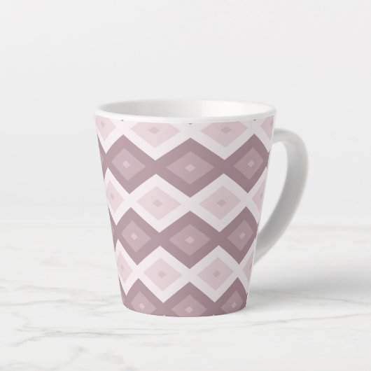Rose Quarzrosa Rautenmuster Milchtasse (Rechte Ecke)