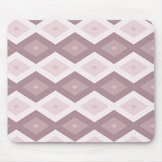 Rose Quarzrosa Rautenmuster Mousepad (Vorne)