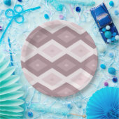 Rose Quarzrosa Rautenmuster Pappteller (Party)