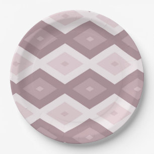 Rose Quarzrosa Rautenmuster Pappteller