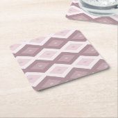 Rose Quarzrosa Rautenmuster Rechteckiger Pappuntersetzer (angewinkelt)