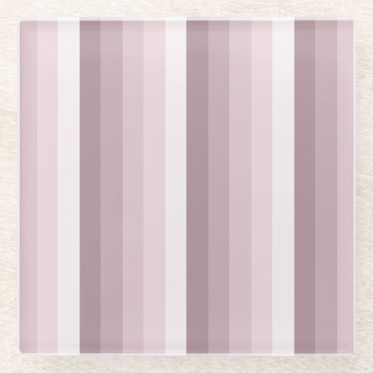 Rose Quarzschattenstreifen Glasuntersetzer (Vorderseite)
