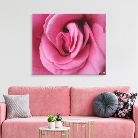 Rose Queen Romance Stretched Canvas Print Leinwanddruck (Insitu (Wohnzimmer))