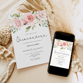 Rose Quinceanera 15. Geburtstag Einladung