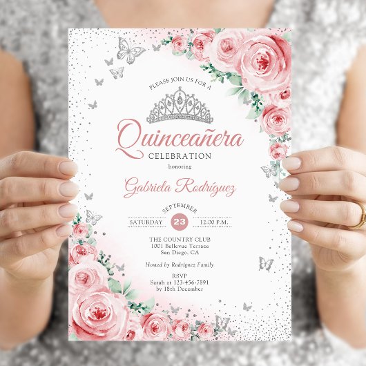 Rose Quinceanera Einladung