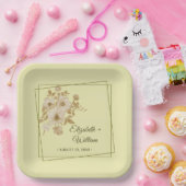 Rose Rahmen – Himmlische Gelbe Hochzeit Pappteller (Party)