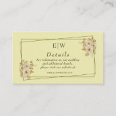 Rose-Rahmen - Mongram, Celestial Yellow Wedding Begleitkarte (Vorderseite)