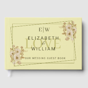 Rose-Rahmen - Mongram, Celestial Yellow Wedding Gästebuch