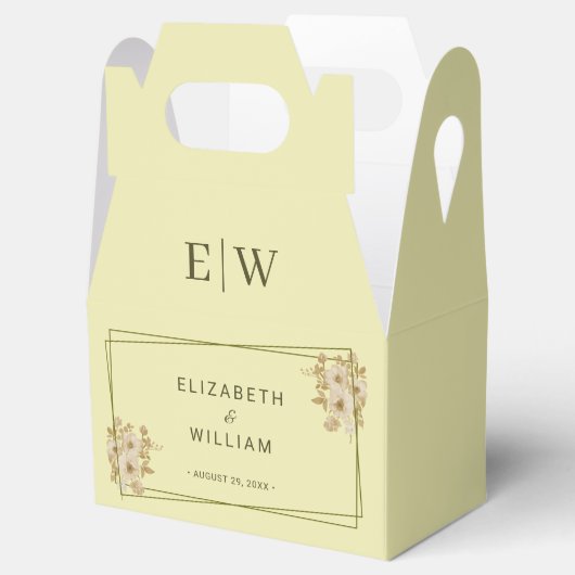 Rose-Rahmen - Mongram, Celestial Yellow Wedding Geschenkschachtel (Geöffnet)