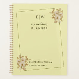 Rose-Rahmen - Mongram, Celestial Yellow Wedding Planer