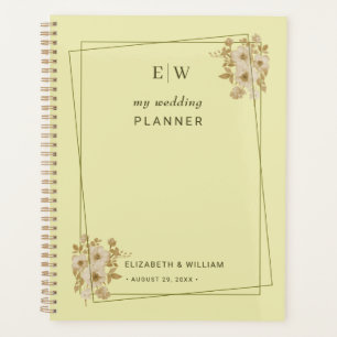 Rose-Rahmen - Mongram, Celestial Yellow Wedding Planer
