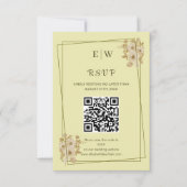 Rose-Rahmen - Mongram, Celestial Yellow Wedding RSVP Karte (Vorderseite)