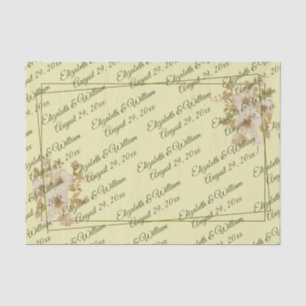 Rose Rahmen – Monogramm Himmlisch Gelbe Hochzeit Seidenpapier